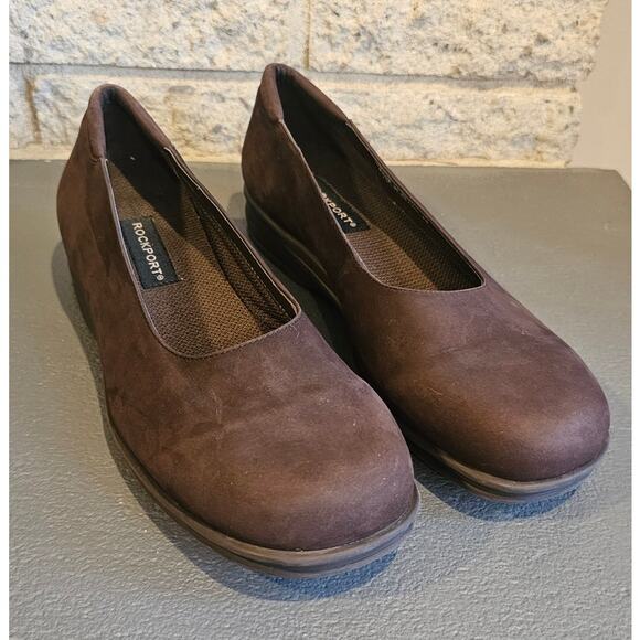 Rockport Shoes - Rockport Women's Size 10W Brown Micro Suede Leather Slip On Shoes W5864, Sz 8.5